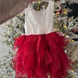 Amazon Festive Red and White Kids Tutu Dress